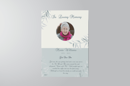 Letter Size Obituary programs